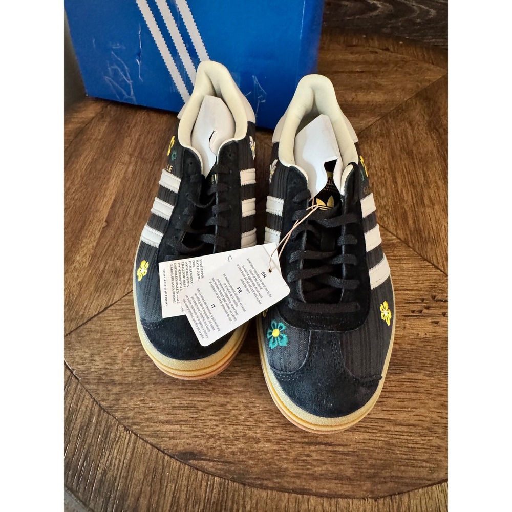 Adidas Gazelle Bold W Floral Core Black Off White Platform Sneakers IH1922 Sz 7 - Picture 4 of 8